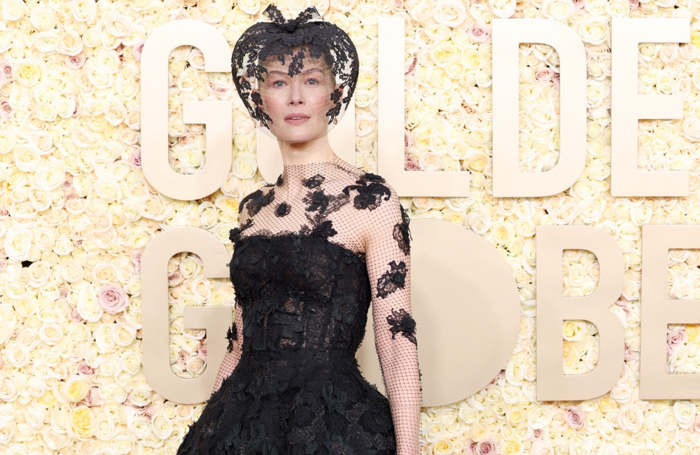 Rosamund Pike at 81st Annual Golden Globe Awards Jan 2024 - Getty