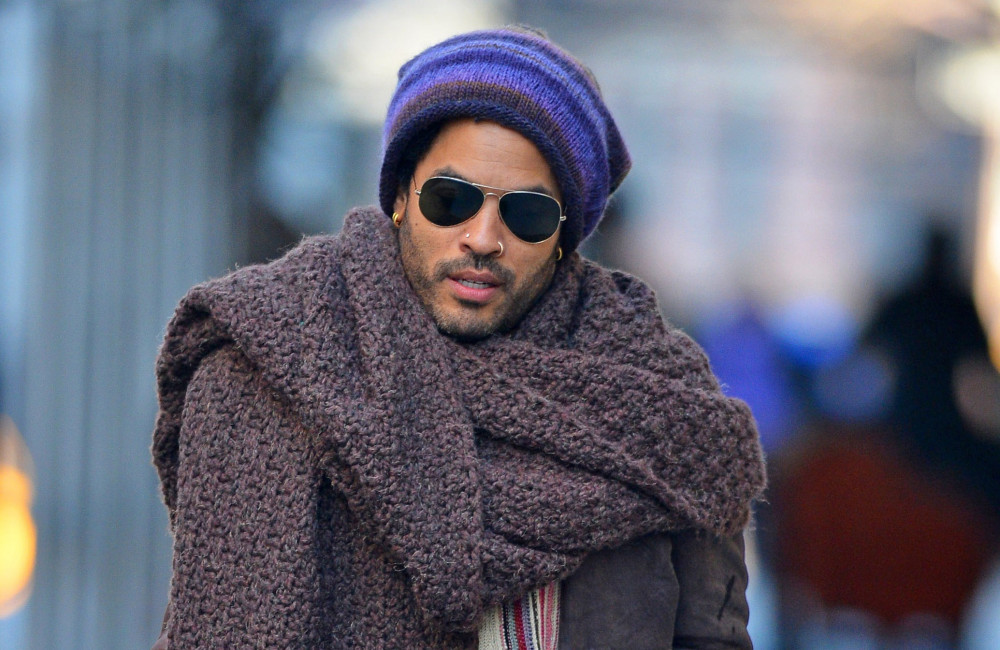 Lenny Kravitz wears giant scarf in New York City - Avalon - 2012