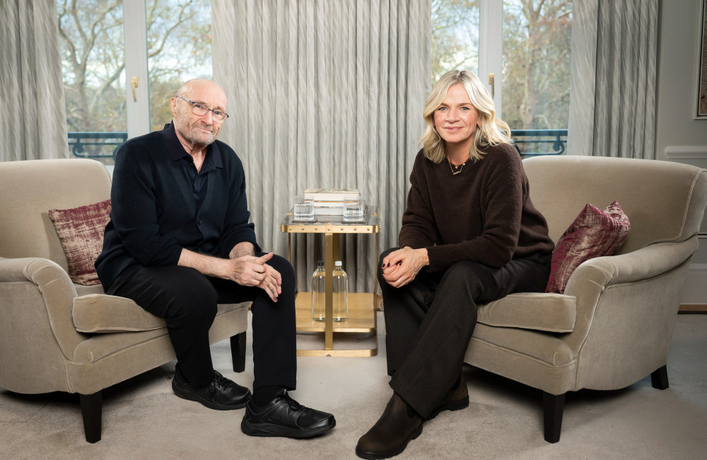 Phil Collins and Zoe Ball ONE USE photo by Will Ireland