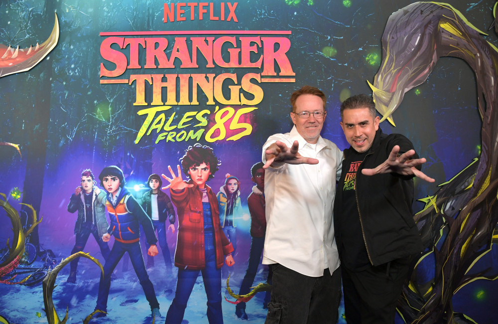 Ian Graham and Eric Robles at Stranger Things: Tales from '85 theatrical preview - Getty - April '26