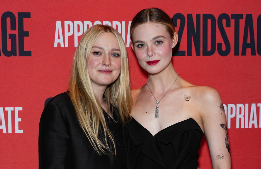 Dakota and Elle Fanning at Appropriate opening night Broadway after party - Getty - December 2023