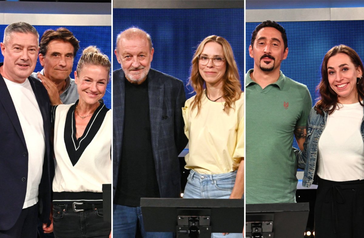 "Gefragt - Gejagt: Quiz-Marathon" diesmal unter anderem mit (v.l.): Joachim Llambi, Oliver Mommsen, Rhea Harder-Vennewald, Leonard Lansink, Anneke Kim Sarnau, Eko Fresh und Carol Schuler.